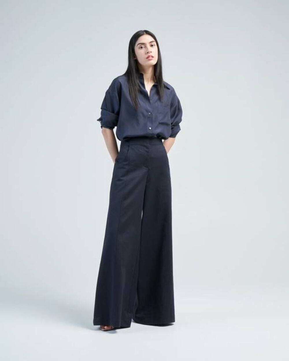 TWP Demie Trouser wide Leg Pant in Midnight 2